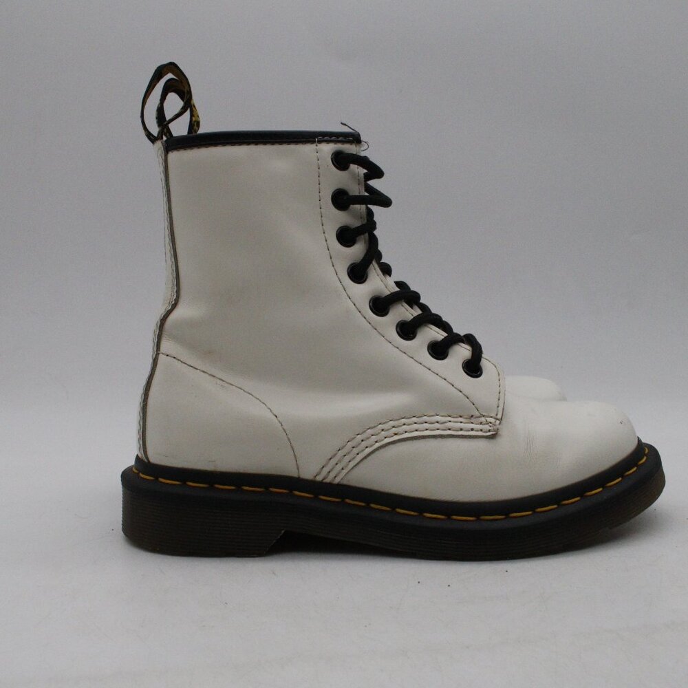 Doc Dr. Martens Women's Size 5 White Leather Combat Boots Cream 11821